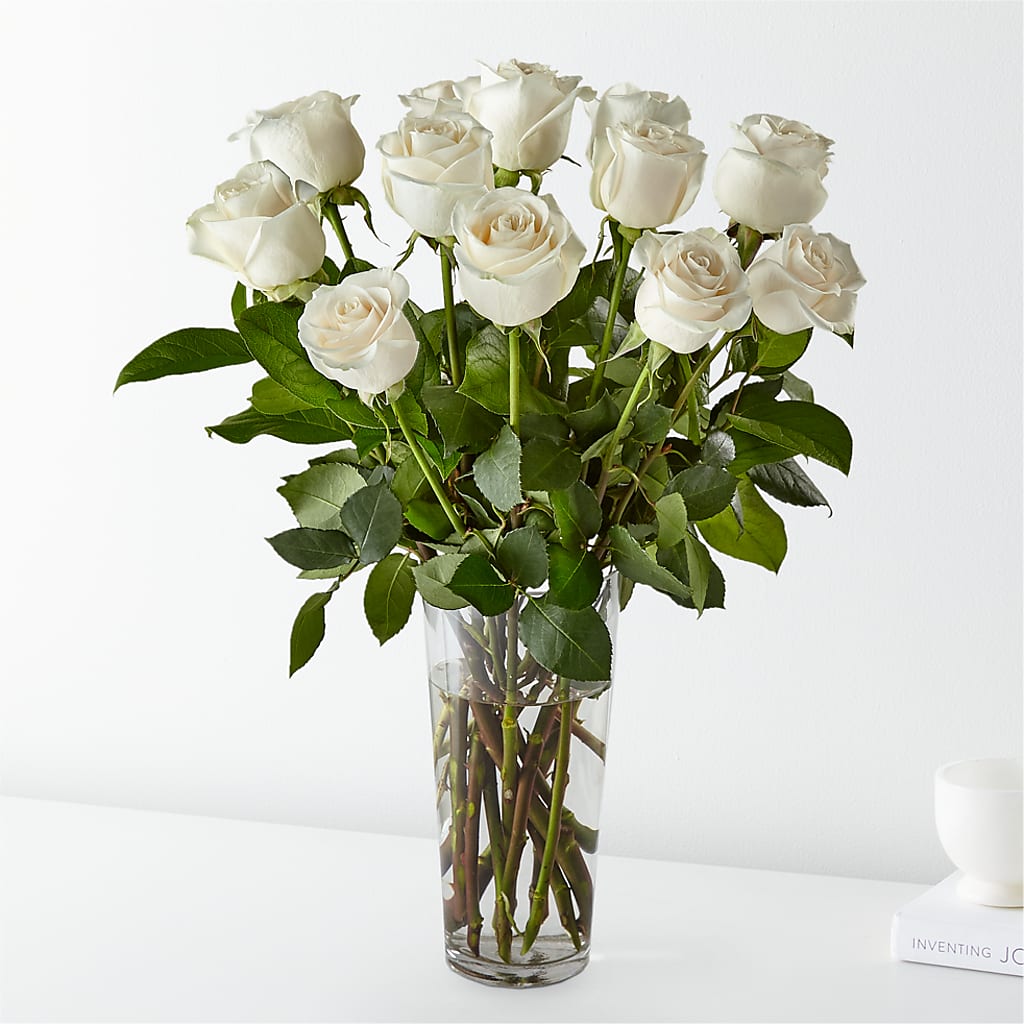 Long Stem White Rose Bouquet – The Flower Company, Kamloops BC