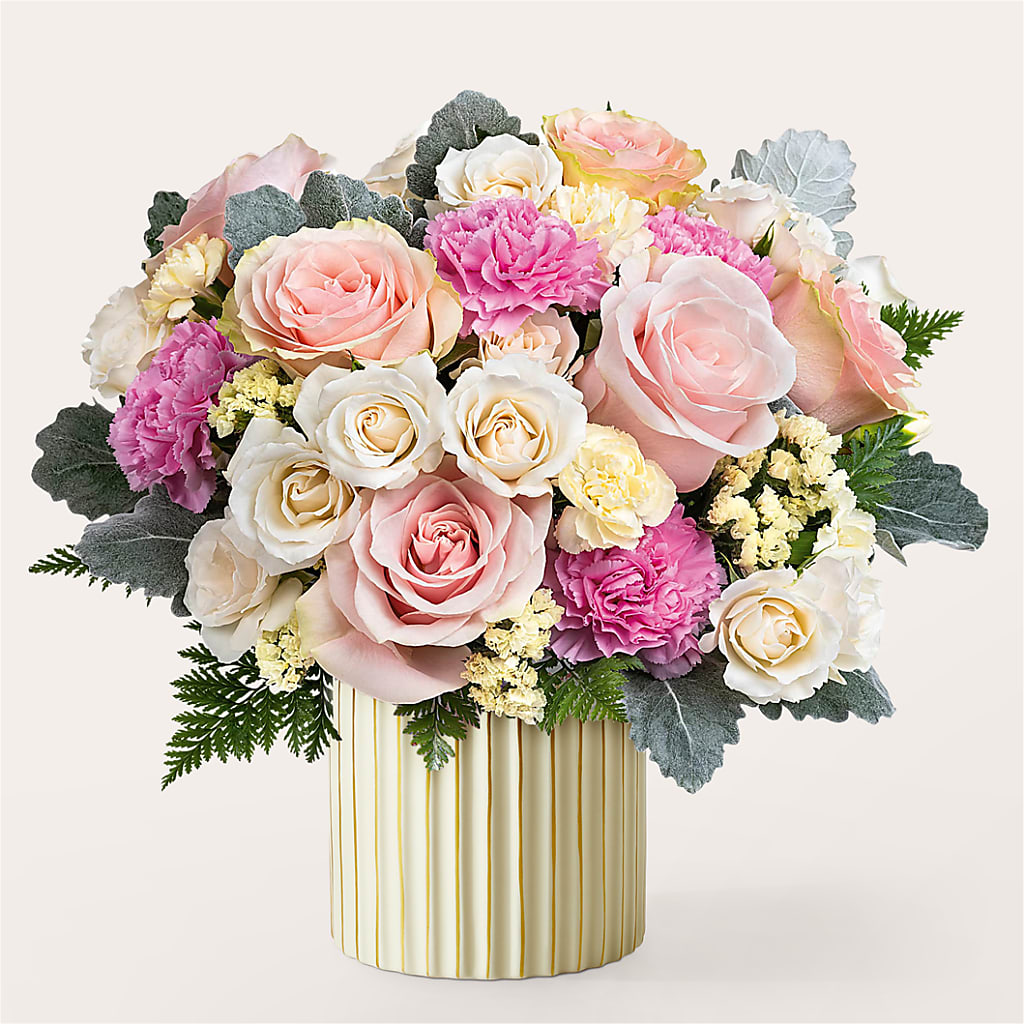 Blissful Moments Bouquet with Ivory Vase – The Flower Company, Kamloops BC