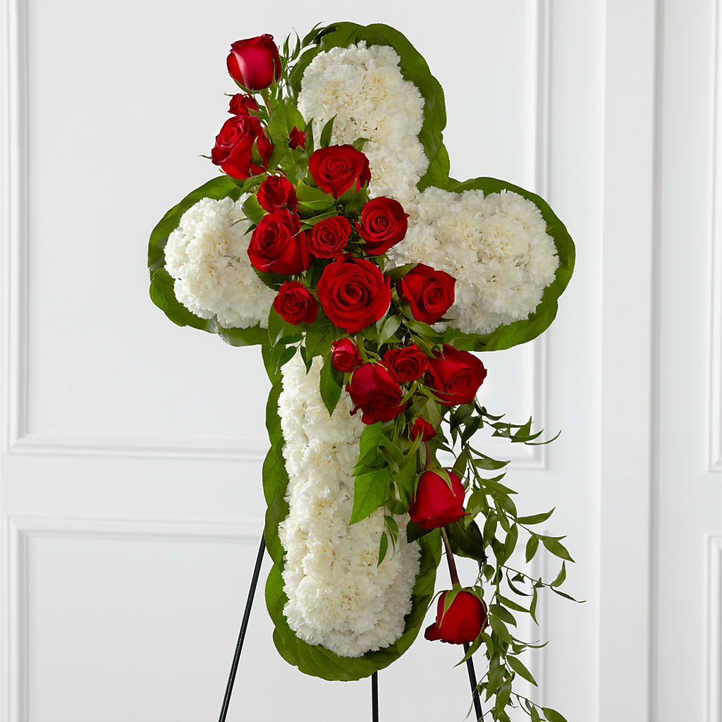 Floral Cross Easel – The Flower Company, Kamloops BC