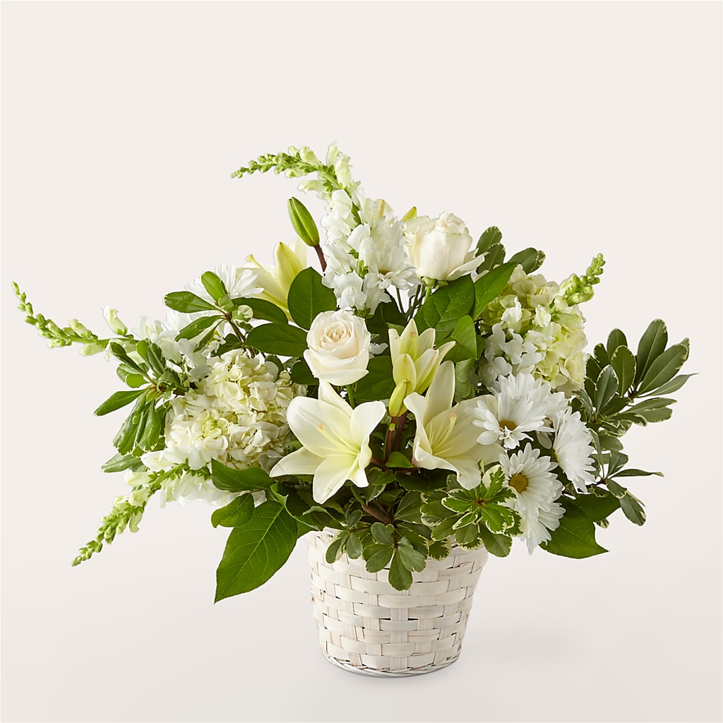 Ivory Elegance Floral Basket – The Flower Company, Kamloops BC