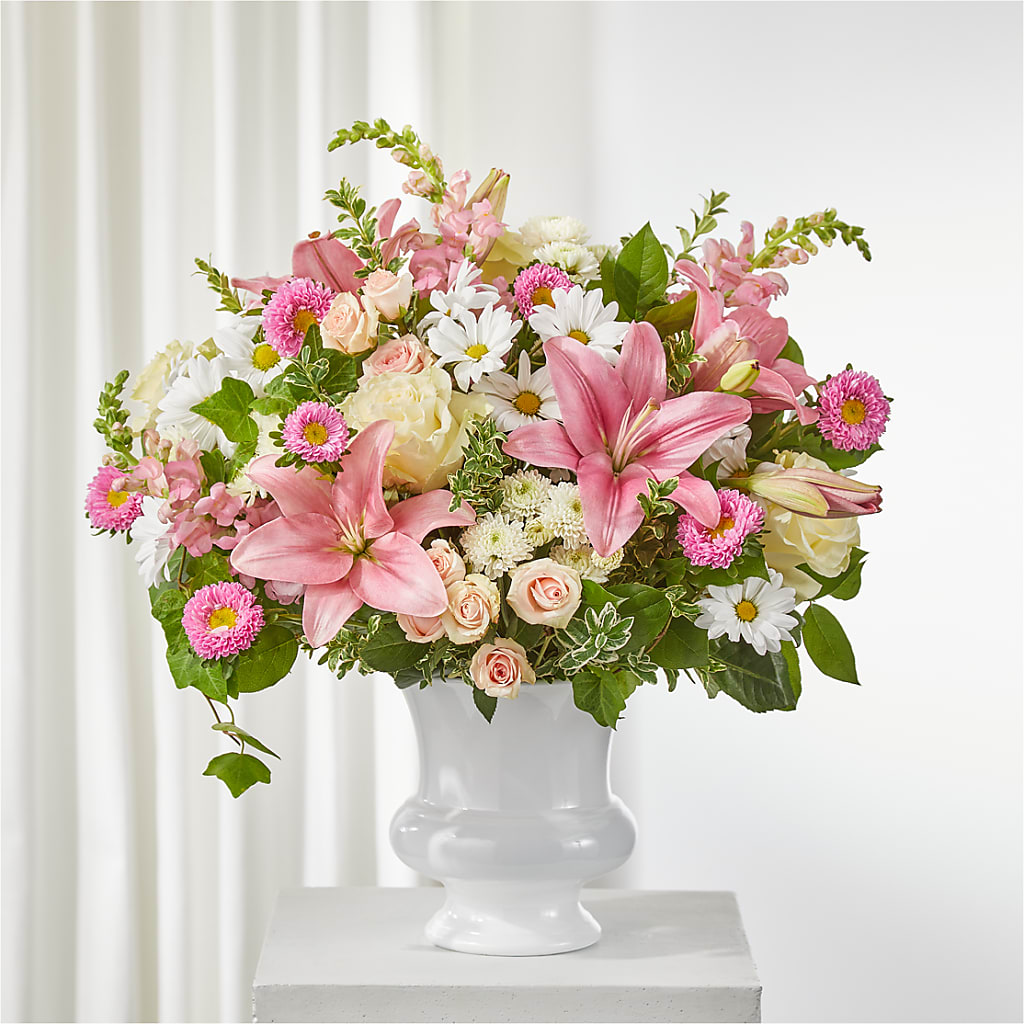 Empathetic Blooms Urn Arrangement – The Flower Company, Kamloops BC