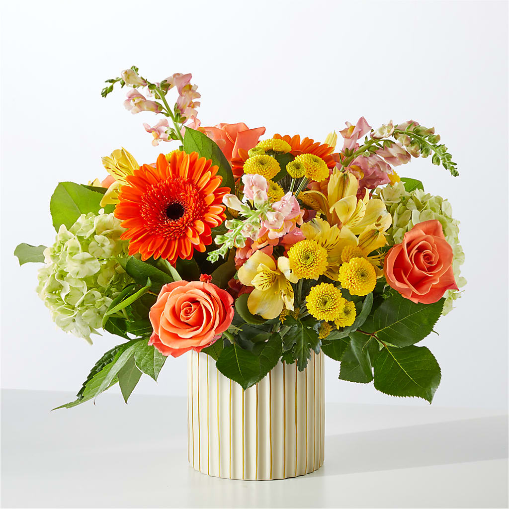 Autumn Sunshine Bouquet with Ivory Vase –  The Flower Company, Kamloops BC