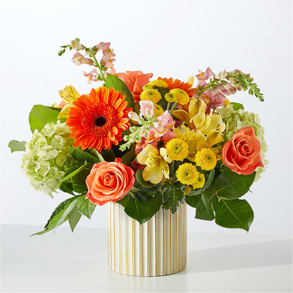 Autumn Sunshine Bouquet with Ivory Vase –  The Flower Company, Kamloops BC