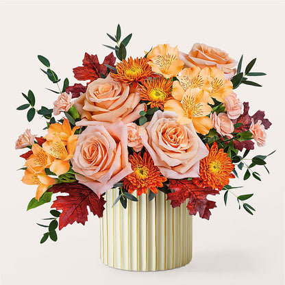 Spiced Latte Bouquet with Ivory Vase –  The Flower Company, Kamloops BC