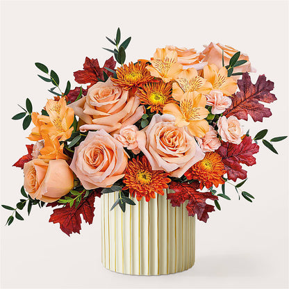 Spiced Latte Bouquet with Ivory Vase –  The Flower Company, Kamloops BC