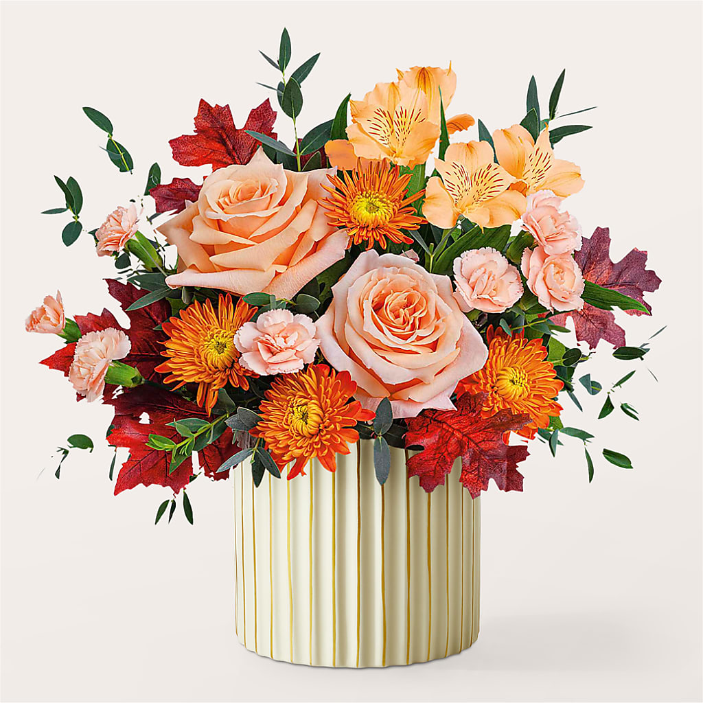 Spiced Latte Bouquet with Ivory Vase –  The Flower Company, Kamloops BC