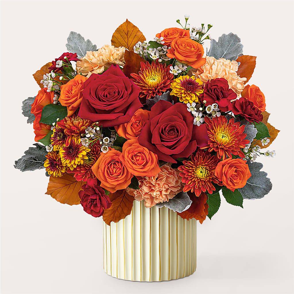 Merlot Bouquet with Ivory Vase –  The Flower Company, Kamloops BC