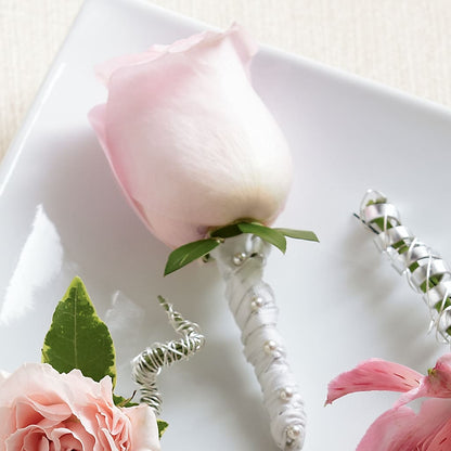 Pink Rose Boutonniere –  The Flower Company, Kamloops BC