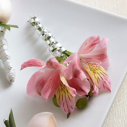Pink Peruvian Lily Boutonniere –  The Flower Company, Kamloops BC