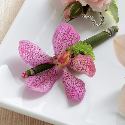 Pink Mokara Boutonniere –  The Flower Company, Kamloops BC