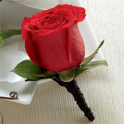 Red Rose Boutonniere –  The Flower Company, Kamloops BC