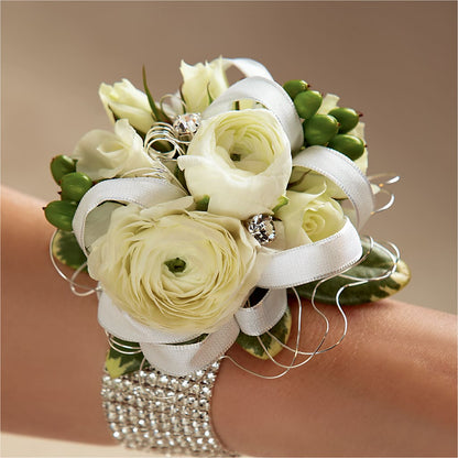 White Wedding Corsage –  The Flower Company, Kamloops BC